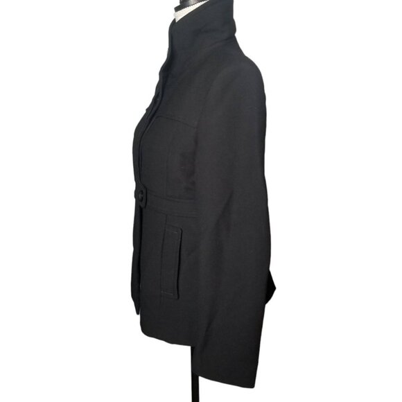 Reiss Capulet Black 100% Wool Peacoat Jacket Size Medium - Picture 2 of 7